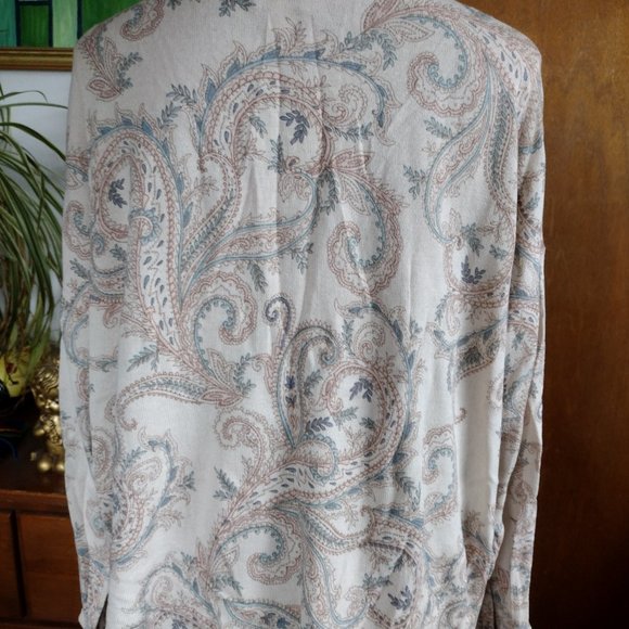 J. Jill Women's Lightweight V-neck Paisley Sweater Sz XL - Picture 3 of 6
